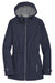 Port Authority L7710 Womens Northwest Slicker Waterproof Full Zip Hooded Jacket Navy Blue Flat Front