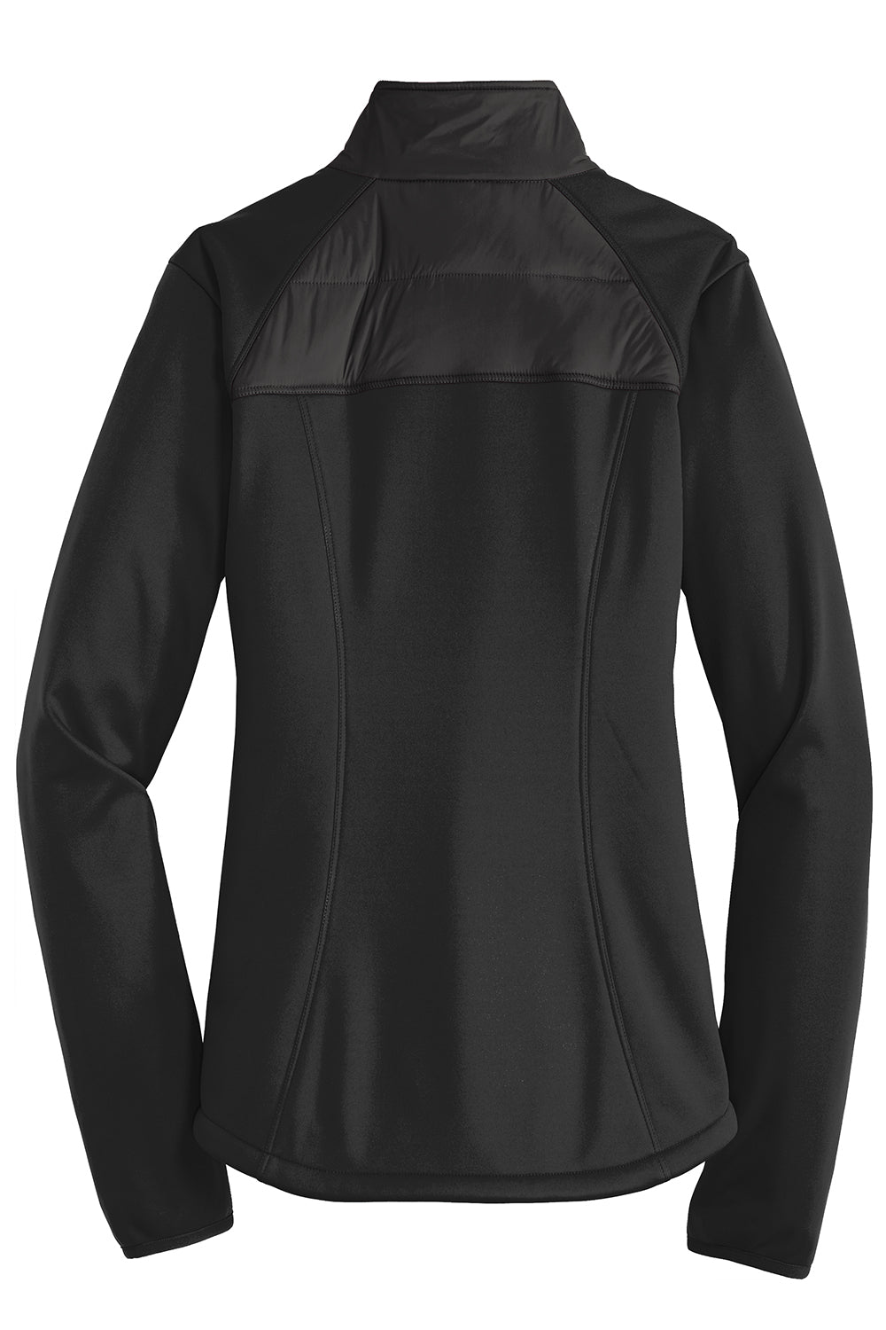 Port Authority L787 Womens Hybrid Wind & Water Resistant Full Zip Jacket Deep Black Flat Back