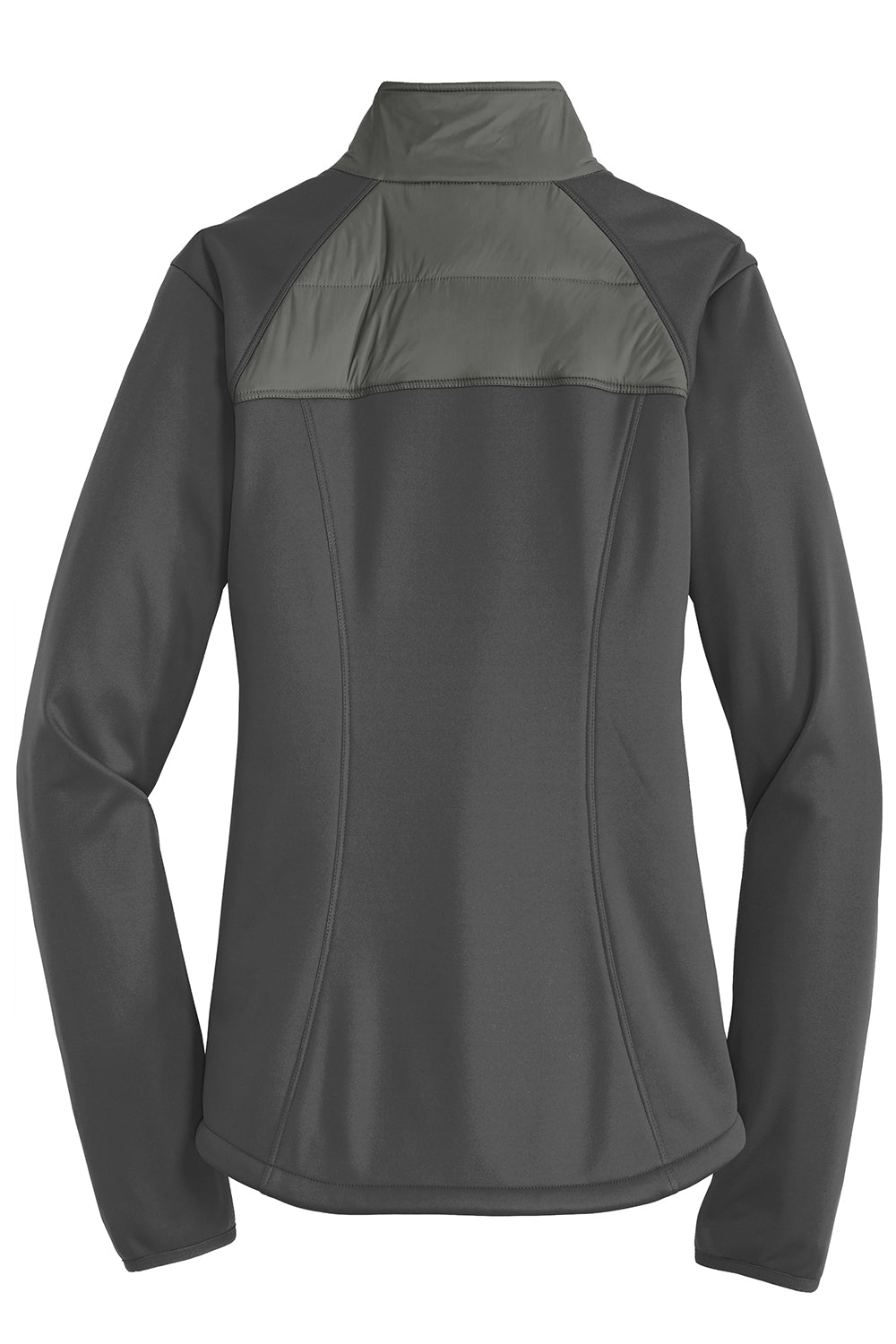 Port Authority L787 Womens Hybrid Wind & Water Resistant Full Zip Jacket Smoke Grey/Steel Grey Flat Back