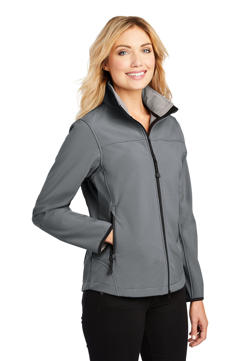 Port Authority L790 Womens Glacier Wind & Water Resistant Full Zip Jacket Smoke Grey/Chrome Grey Model 3q