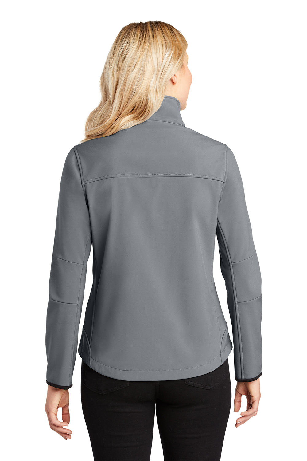 Port Authority L790 Womens Glacier Wind & Water Resistant Full Zip Jacket Smoke Grey/Chrome Grey Model Back