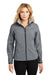 Port Authority L790 Womens Glacier Wind & Water Resistant Full Zip Jacket Smoke Grey/Chrome Grey Model Front