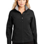 Port Authority Womens Glacier Wind & Water Resistant Full Zip Jacket - Black/Chrome Grey