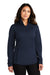 Port Authority L804 Womens Smooth Fleece 1/4 Zip Hooded Jacket River Navy Blue Model Front