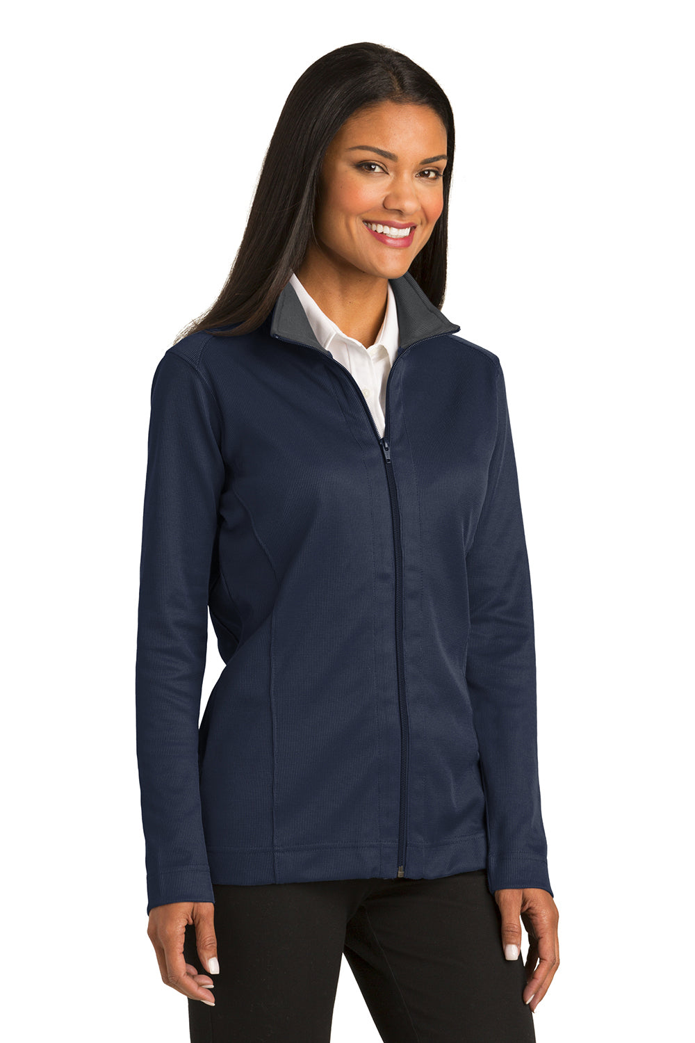 Port Authority L805 Womens Full Zip Jacket True Navy Blue Model 3q