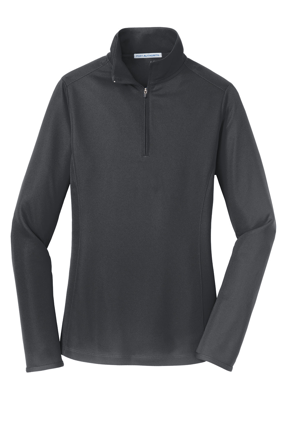 Port Authority L806 Womens Moisture Wicking 1/4 Zip Sweatshirt Battleship Grey Flat Front