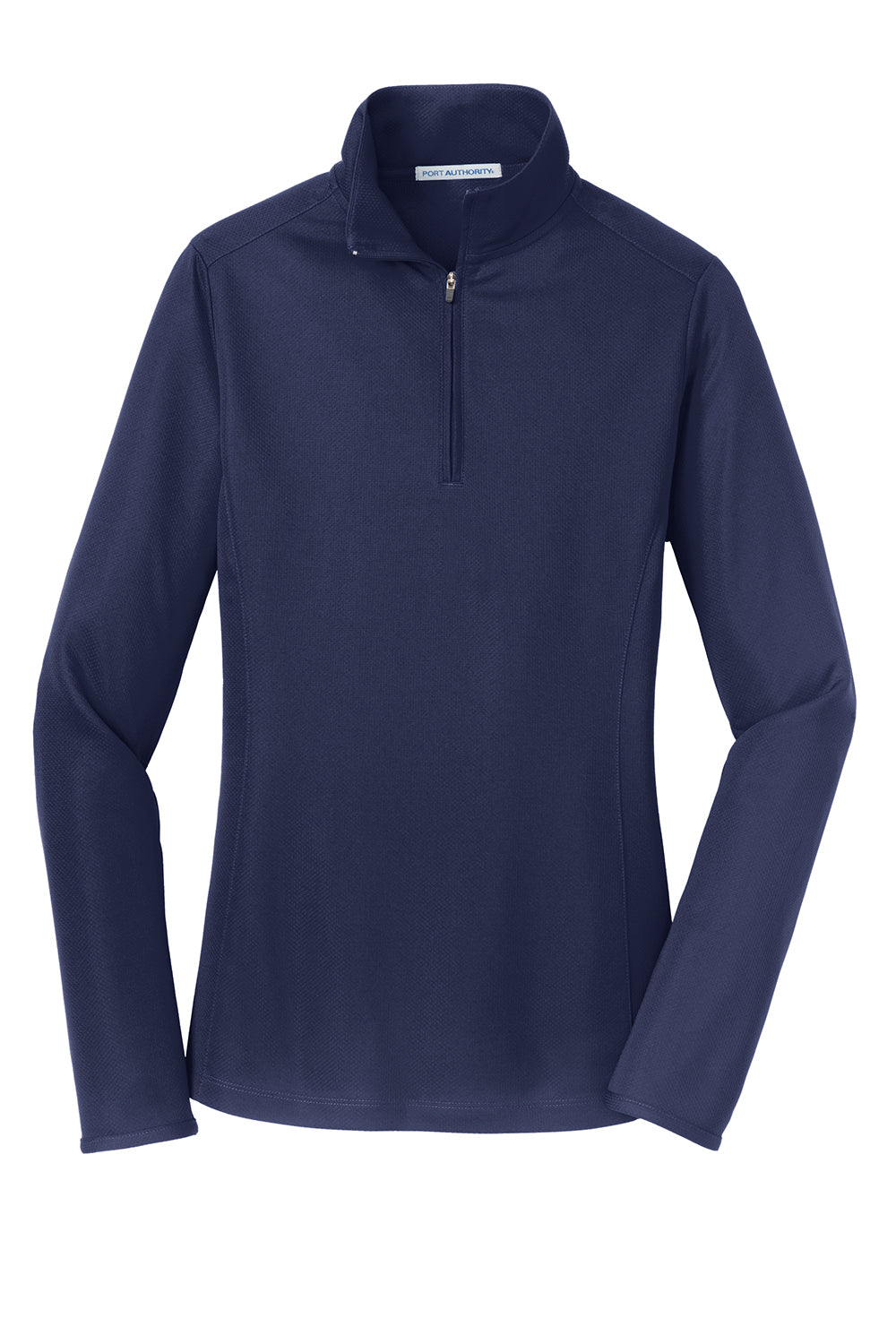 Port Authority L806 Womens Moisture Wicking 1/4 Zip Sweatshirt True Navy Blue Flat Front