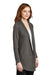 Port Authority L807 Womens Long Sleeve Cardigan Sweater Heather Charcoal Grey Model 3q