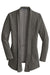 Port Authority L807 Womens Long Sleeve Cardigan Sweater Heather Charcoal Grey Flat Front