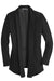 Port Authority L807 Womens Long Sleeve Cardigan Sweater Deep Black Flat Front