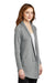 Port Authority L807 Womens Long Sleeve Cardigan Sweater Heather Medium Grey Model 3q