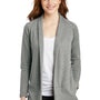 Port Authority Womens Long Sleeve Cardigan Sweater - Heather Medium Grey