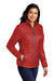 Port Authority L850 Womens Water Resistant Packable Puffy Full Zip Jacket Fire Red/Graphite Grey Model 3q