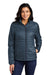 Port Authority L850 Womens Water Resistant Packable Puffy Full Zip Jacket Regatta Blue/River Navy Blue Model Front