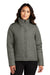 Port Authority L852 Womens Water Resistant Full Zip Puffer Jacket Shadow Grey Model Front