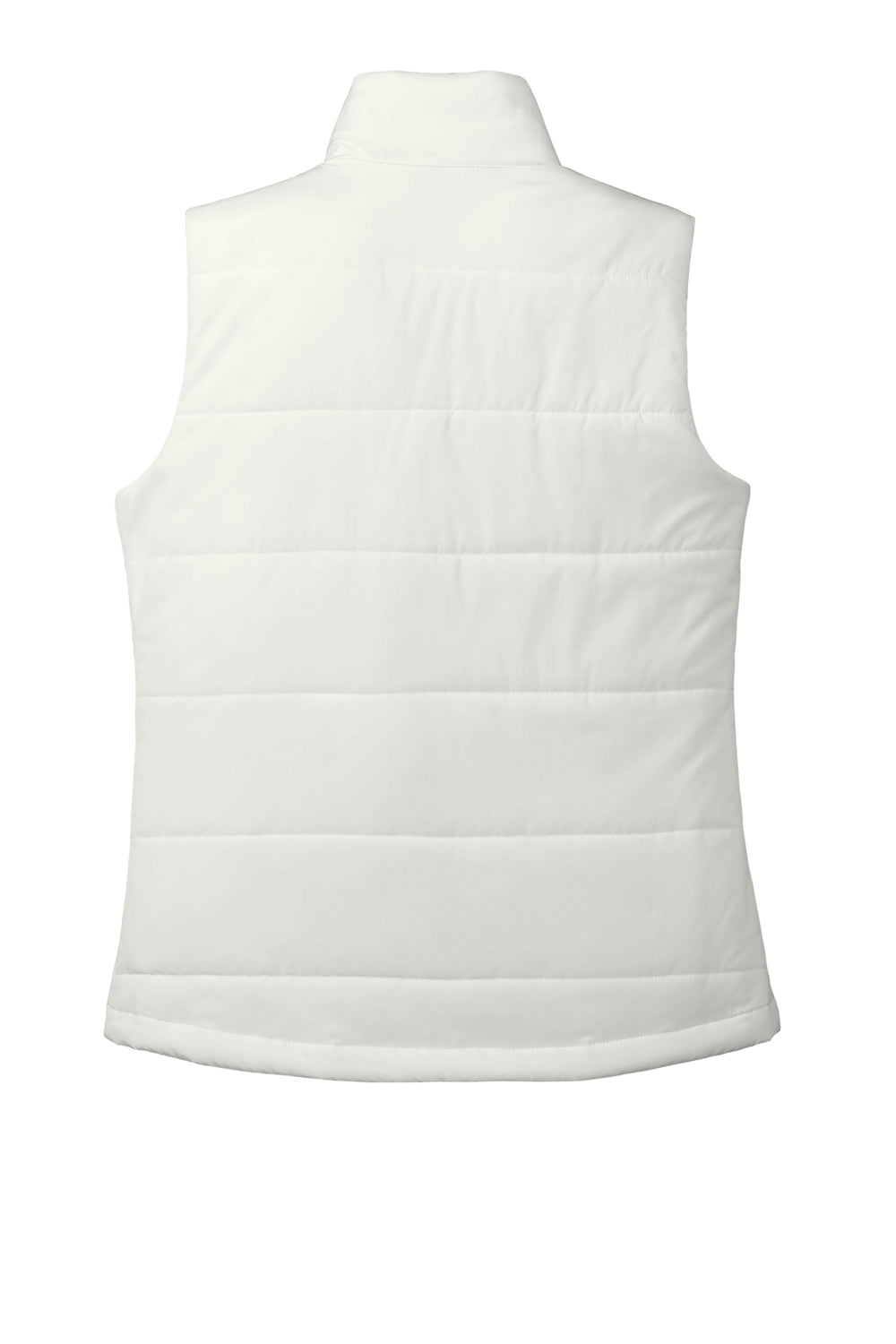 Port Authority L853 Womens Water Resistant Full Zip Puffer Vest Marshmallow White Flat Back