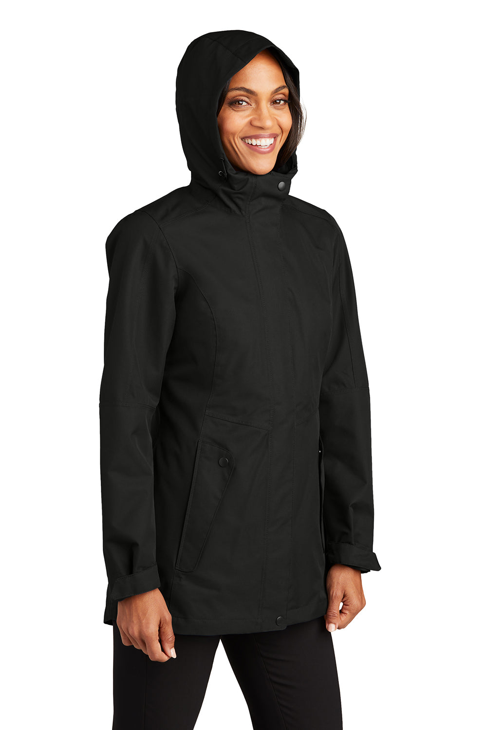 Port Authority L900 Womens Collective Waterproof Full Zip Hooded Jacket Deep Black Model 3q