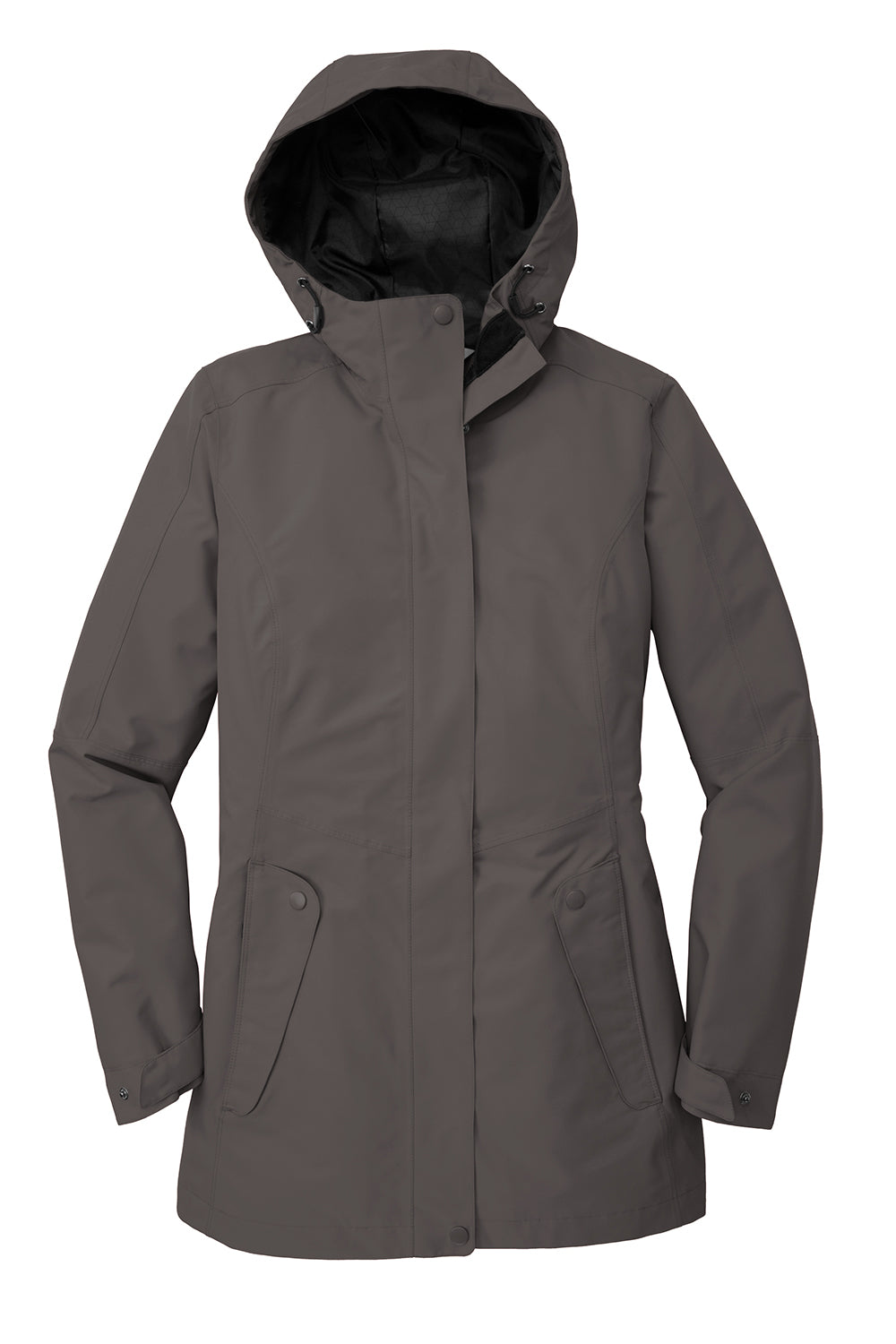 Port Authority L900 Womens Collective Waterproof Full Zip Hooded Jacket Graphite Grey Flat Front