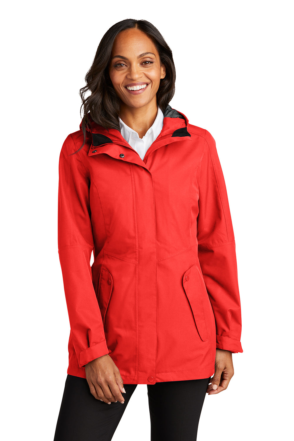 Port Authority L900 Womens Collective Waterproof Full Zip Hooded Jacket Pepper Red Model Front