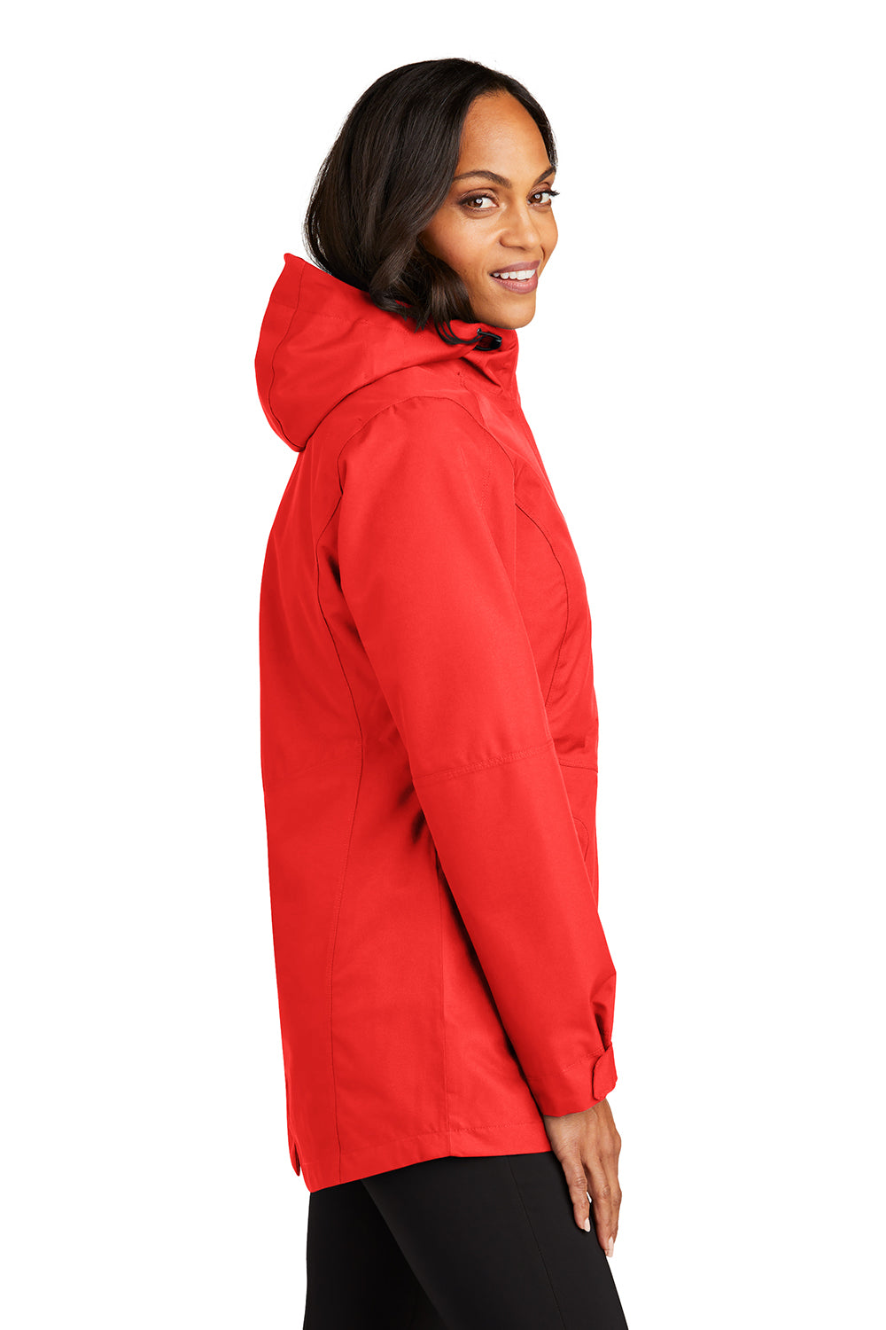 Port Authority L900 Womens Collective Waterproof Full Zip Hooded Jacket Pepper Red Model Side