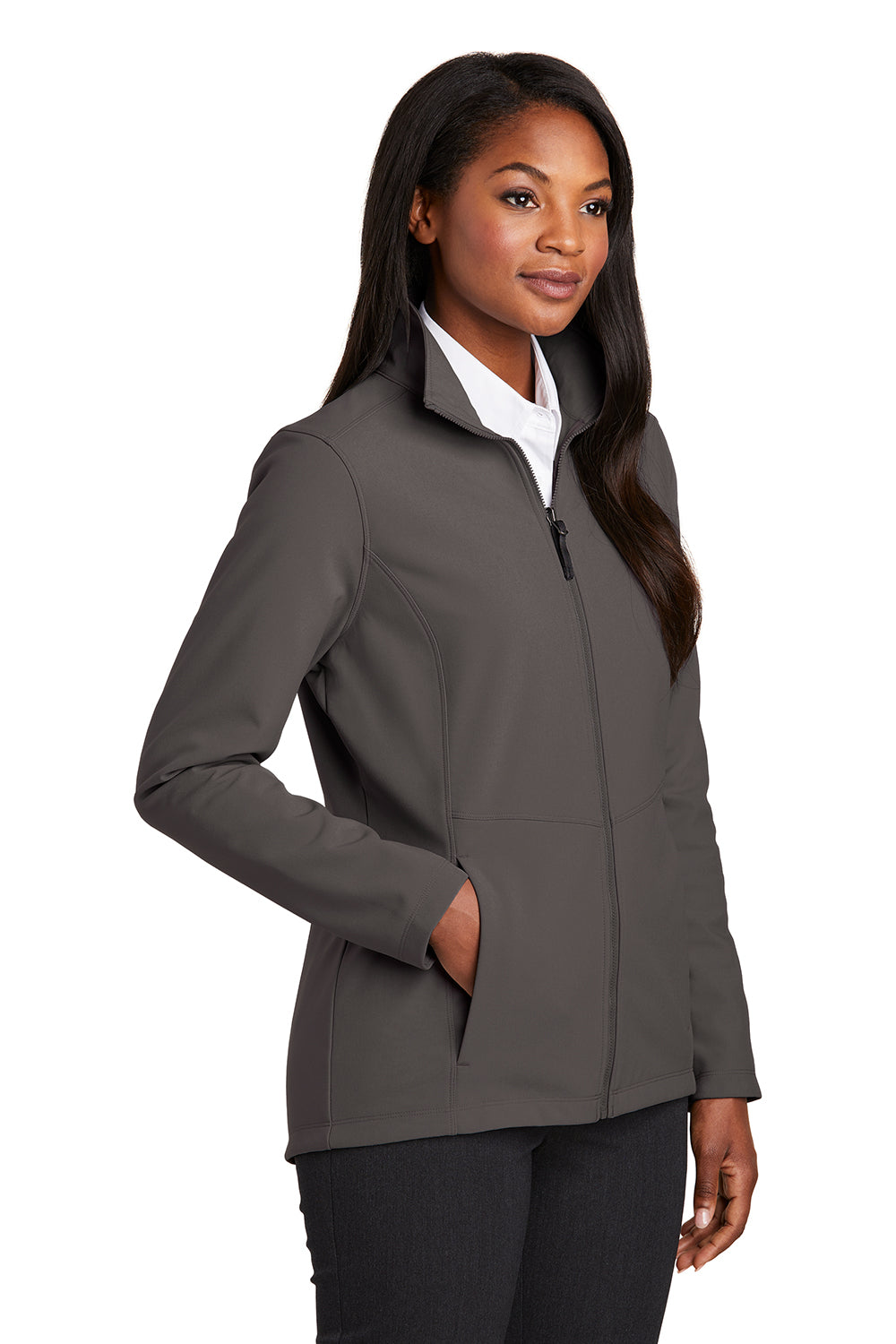 Port Authority L901 Womens Collective Wind & Water Resistant Full Zip Jacket Graphite Grey Model 3q