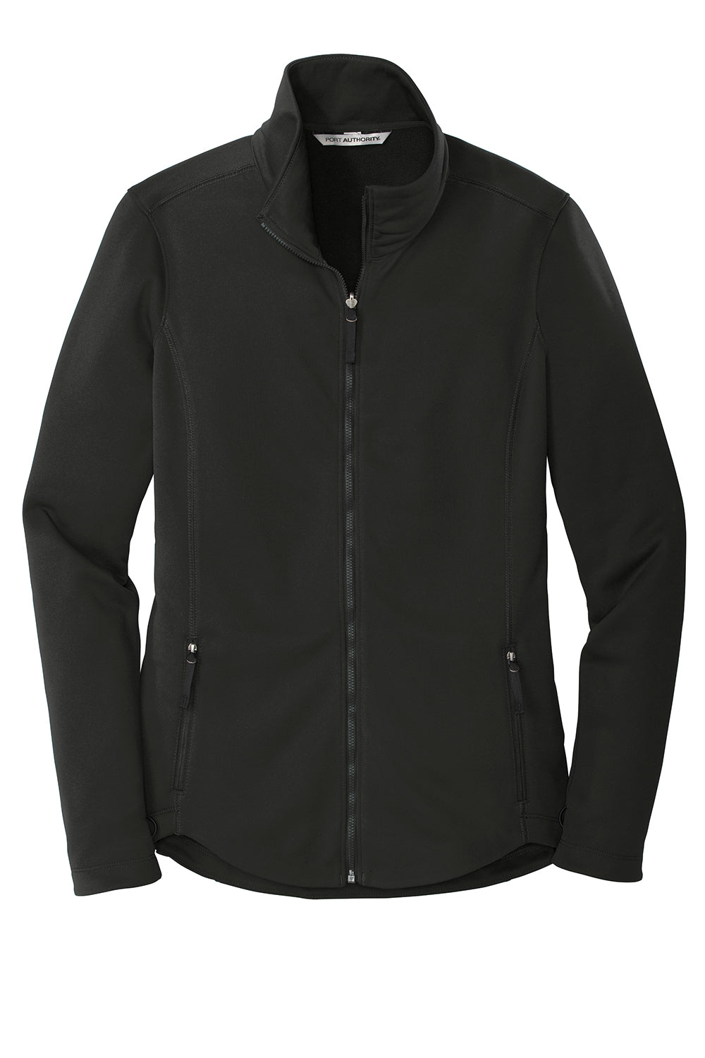 Port Authority L904 Womens Collective Full Zip Smooth Fleece Jacket Deep Black Flat Front