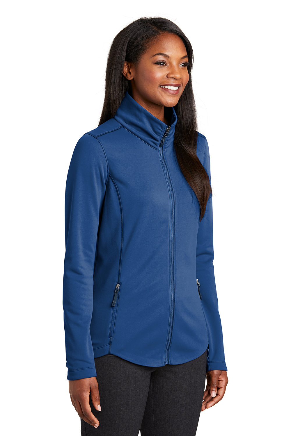 Port Authority L904 Womens Collective Full Zip Smooth Fleece Jacket Night Sky Blue Model 3q