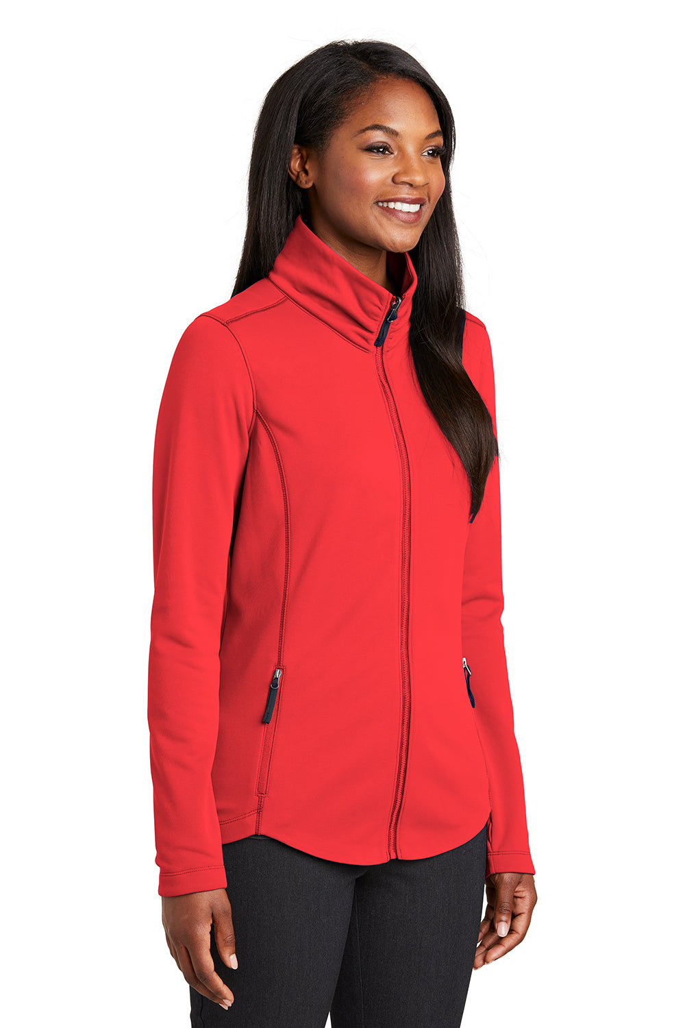 Port Authority L904 Womens Collective Full Zip Smooth Fleece Jacket Pepper Red Model 3q