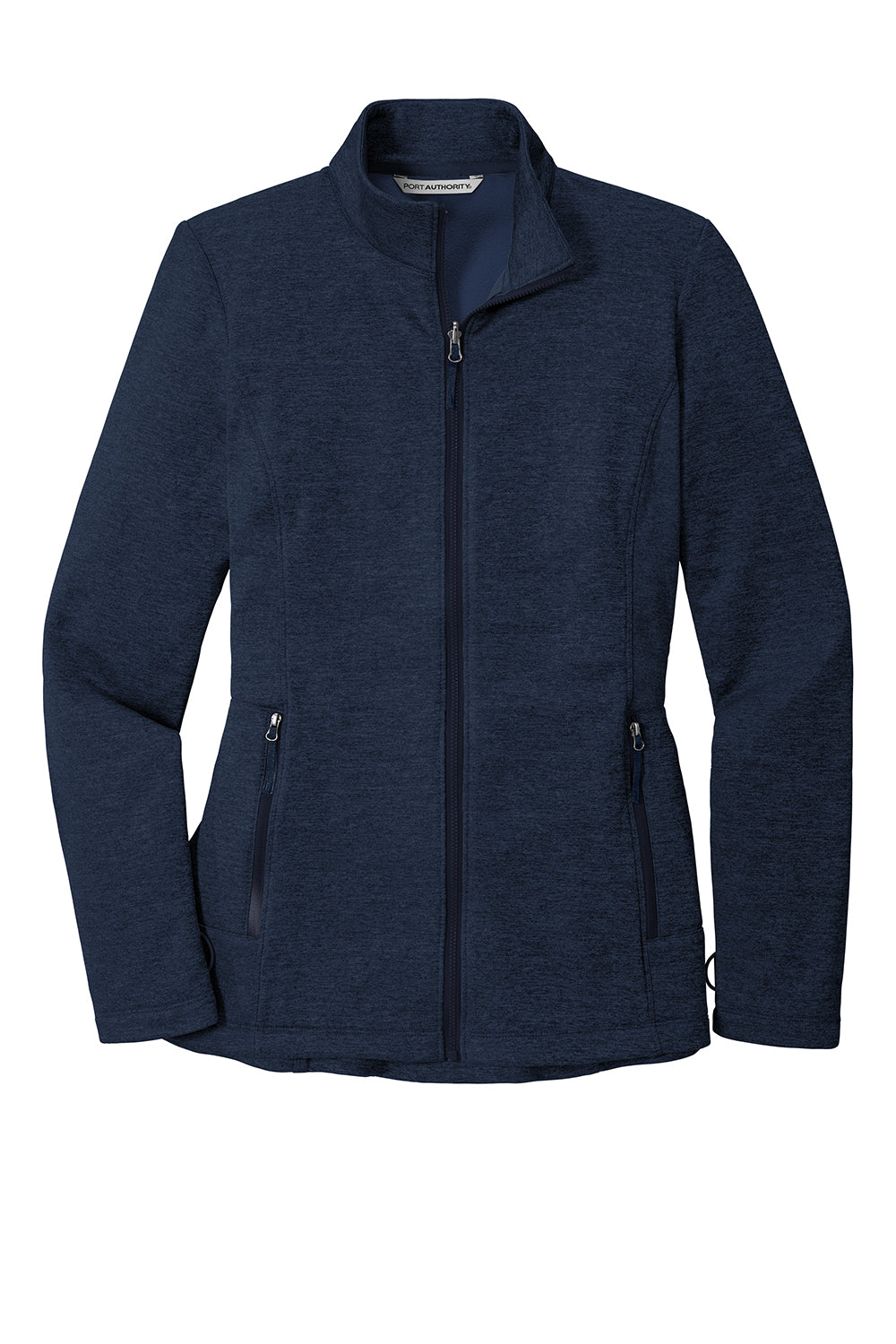 Port Authority L905 Womens Collective Striated Fleece Full Zip Jacket Heather River Navy Blue Flat Front