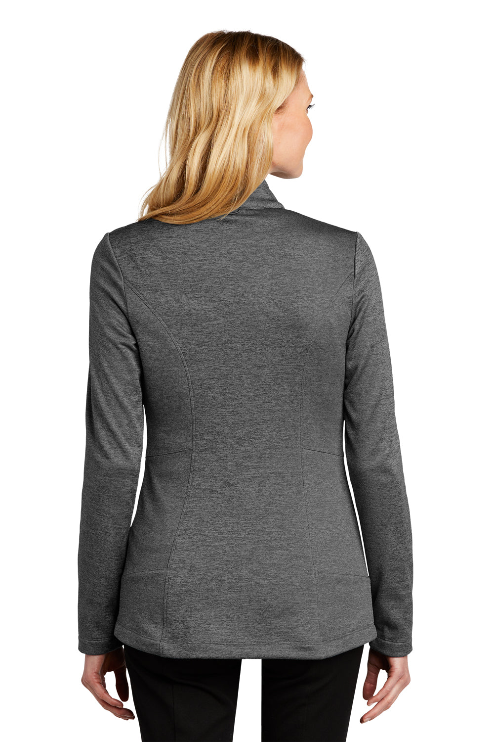 Port Authority L905 Womens Collective Striated Fleece Full Zip Jacket Heather Sterling Grey Model Back