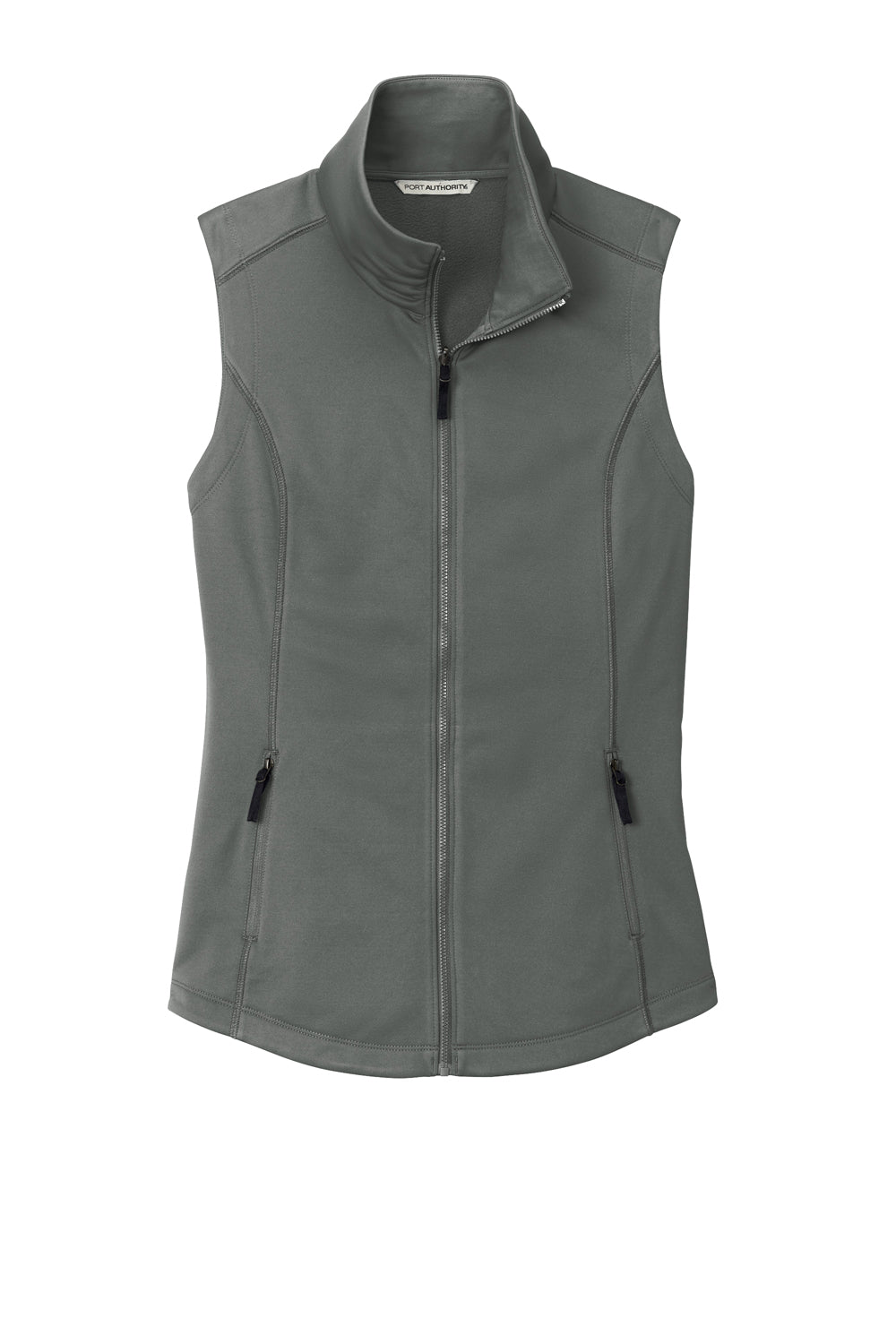 Port Authority L906 Womens Collective Smooth Fleece Full Zip Vest Graphite Grey Flat Front