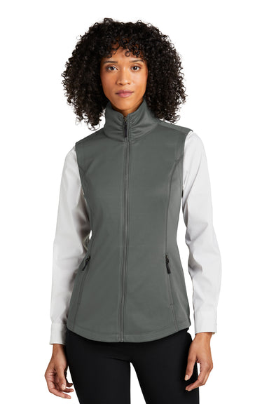 Port Authority L906 Womens Collective Smooth Fleece Full Zip Vest Graphite Grey Model Front