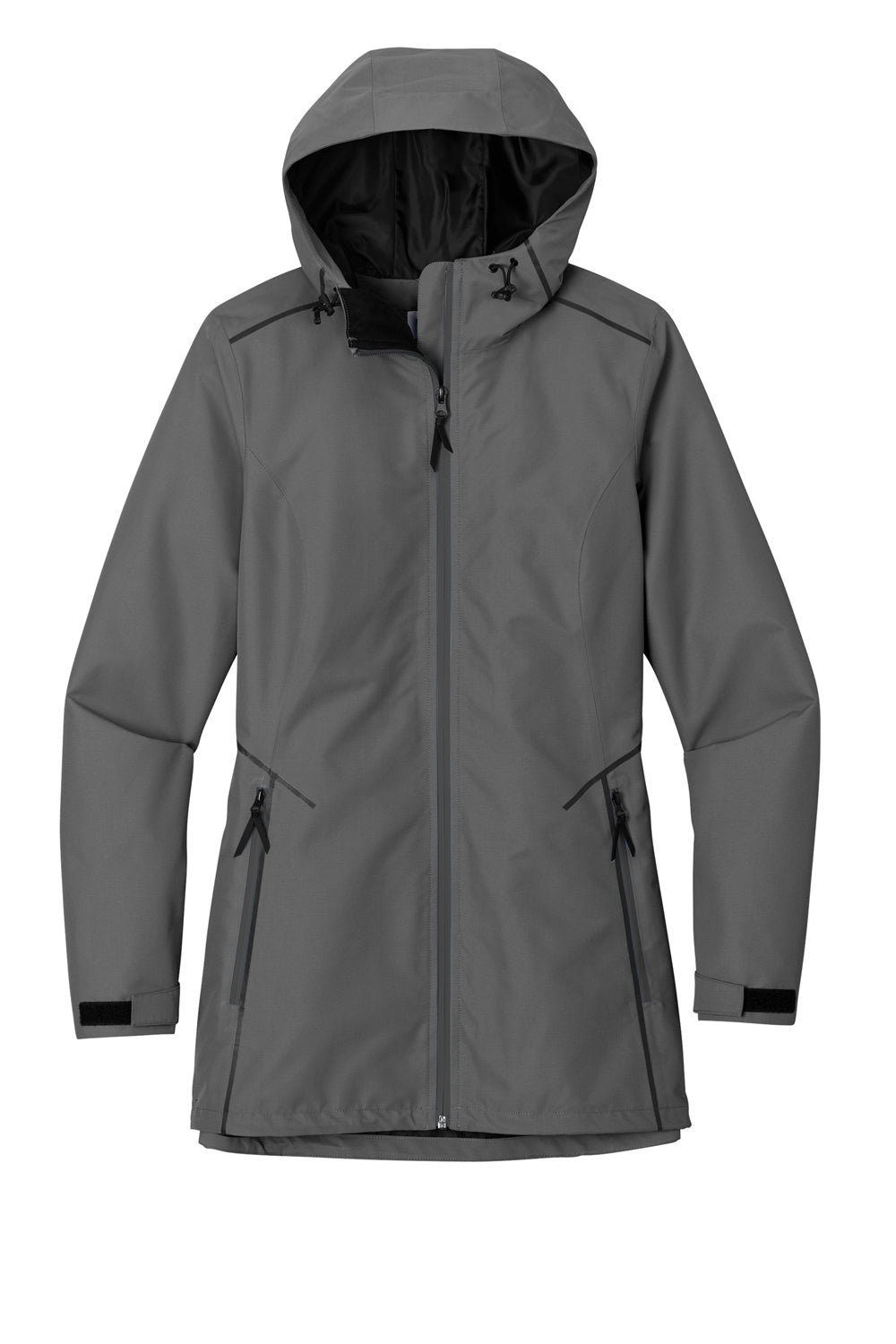 Port Authority L920 Womens Collective Tech Waterproof Full Zip Outer Shell Hooded Jacket Graphite Grey Flat Front