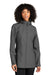 Port Authority L920 Womens Collective Tech Waterproof Full Zip Outer Shell Hooded Jacket Graphite Grey Model Front