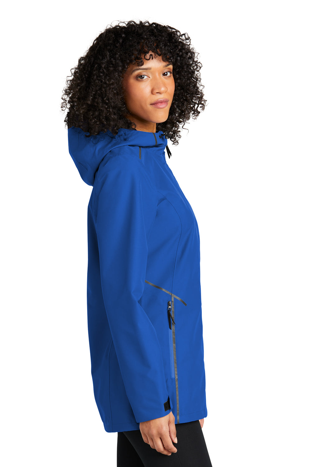 Port Authority L920 Womens Collective Tech Waterproof Full Zip Outer Shell Hooded Jacket True Royal Blue Model Side