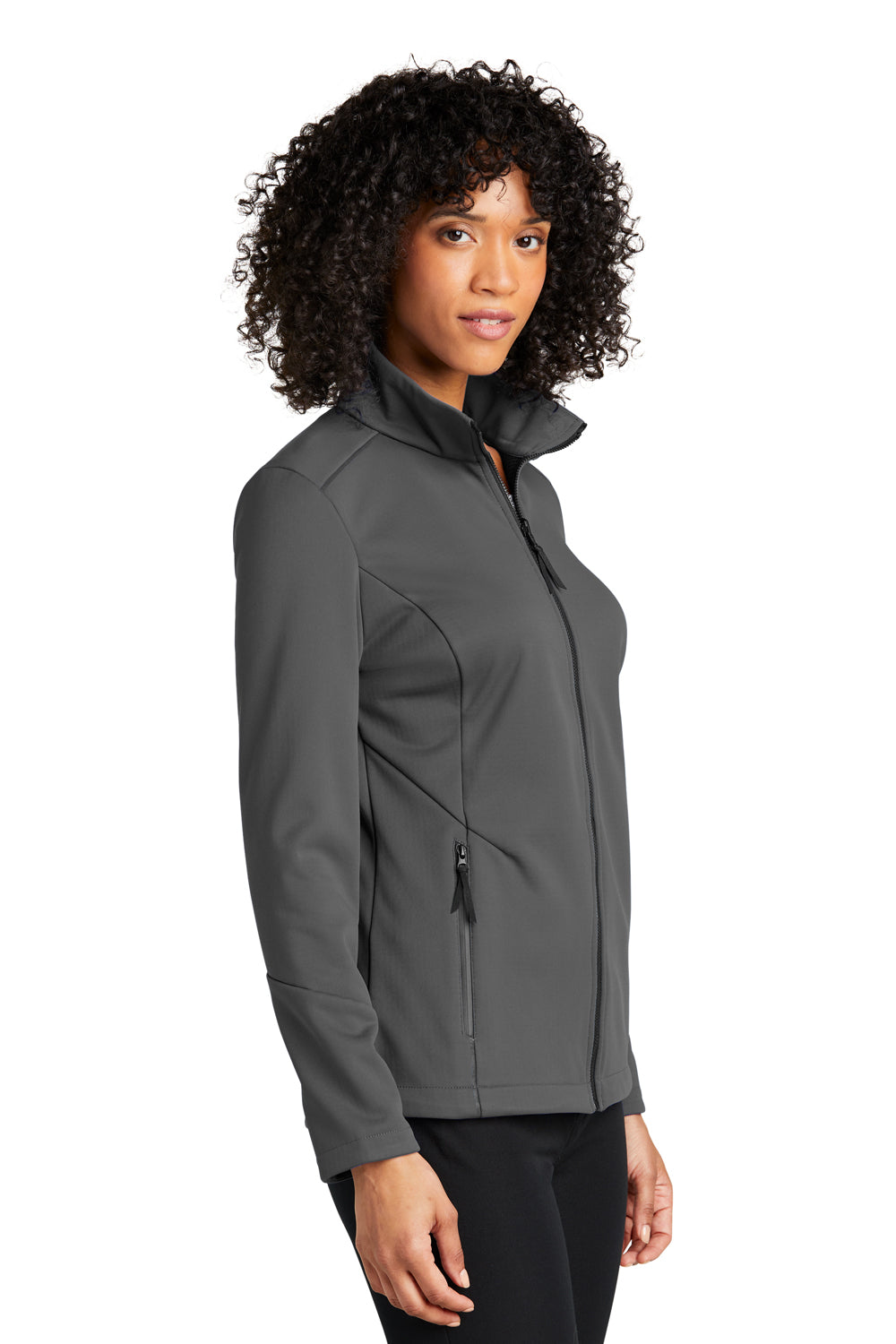 Port Authority L921 Womens Collective Tech Waterproof Full Zip Soft Shell Jacket Graphite Grey Model 3q