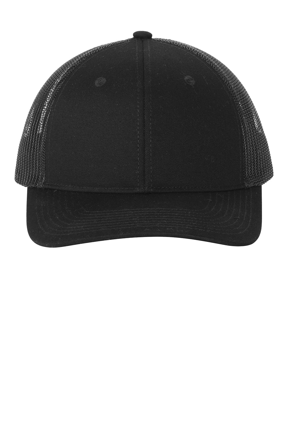 Port Authority LC111 Snapback Ponytail Trucker Hat Black Flat Front