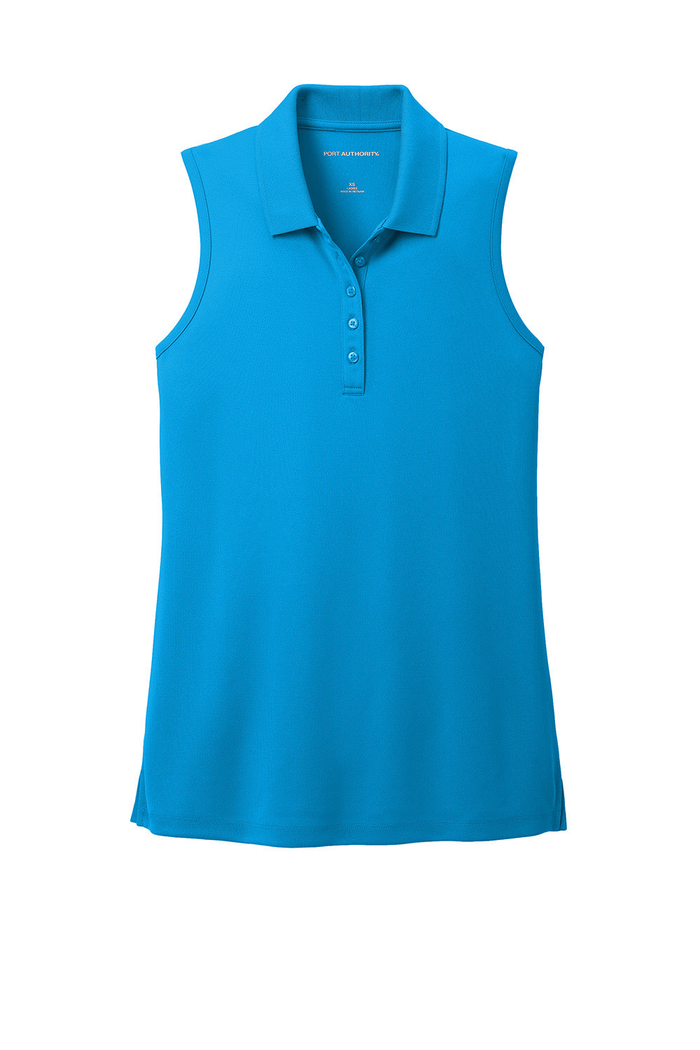 Port Authority LK110SV Womens Dry Zone UV Micro Mesh Sleeveless Polo Shirt Coastal Blue Flat Front