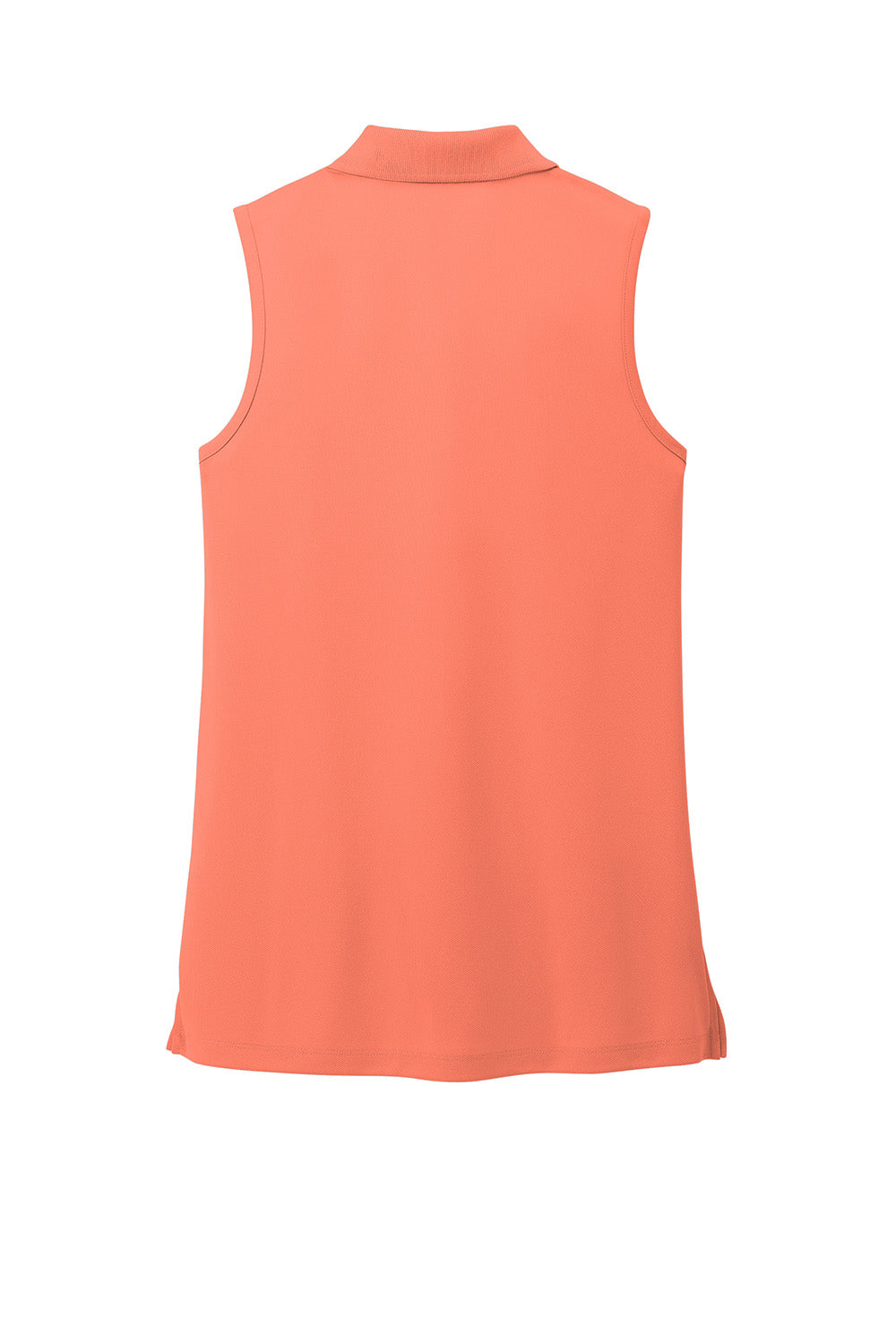 Port Authority LK110SV Womens Dry Zone UV Micro Mesh Sleeveless Polo Shirt Coral Splash Orange Flat Back