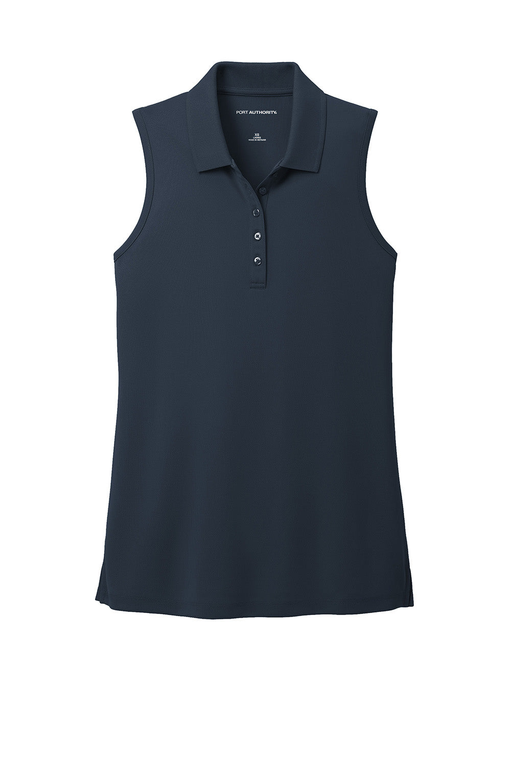 Port Authority LK110SV Womens Dry Zone UV Micro Mesh Sleeveless Polo Shirt River Navy Blue Flat Front