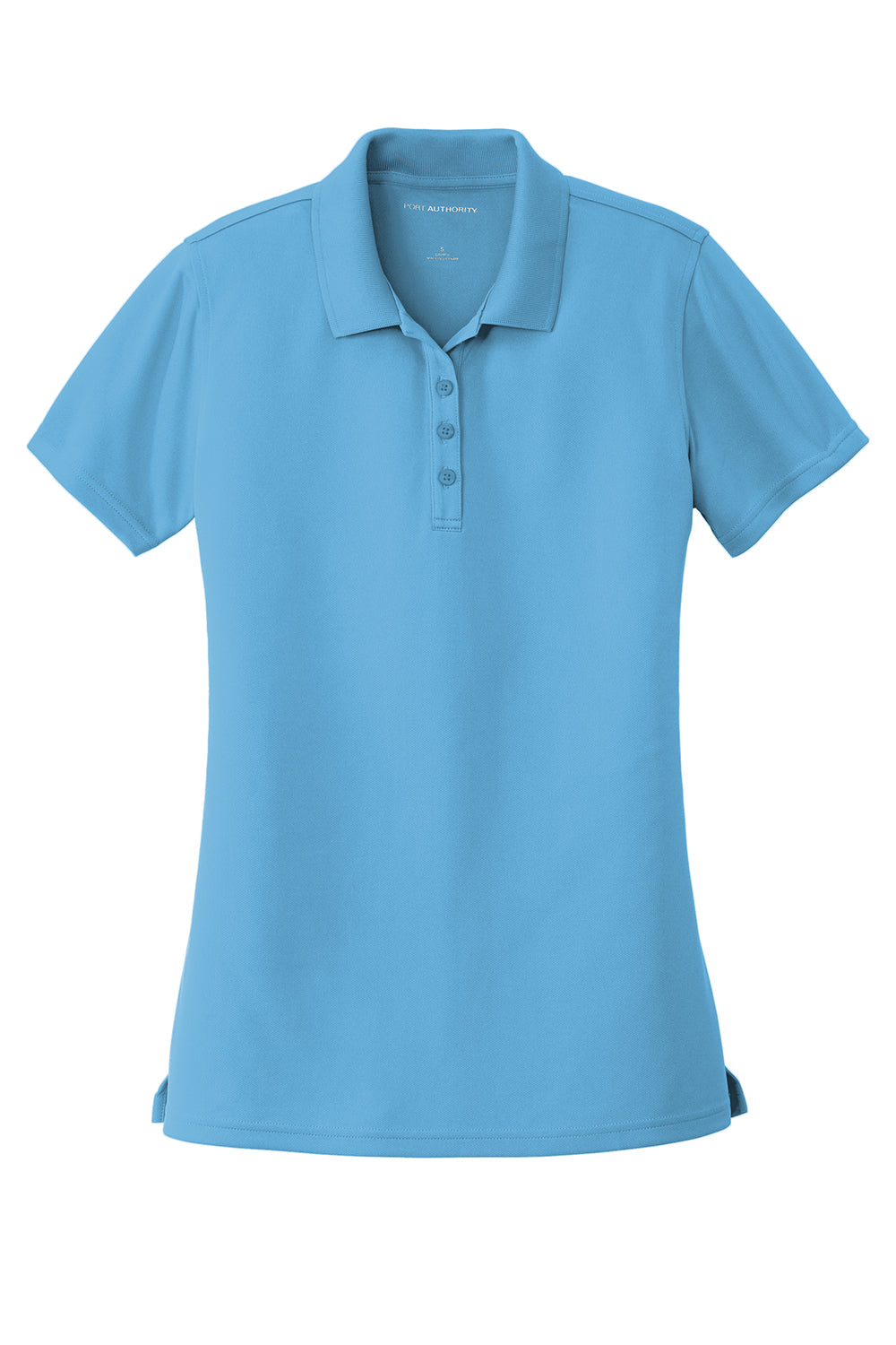 Port Authority LK110 Womens Dry Zone Moisture Wicking Short Sleeve Polo Shirt Carolina Blue Flat Front