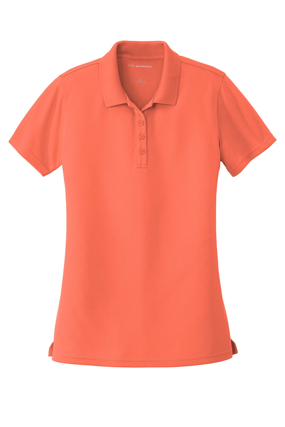 Port Authority LK110 Womens Dry Zone Moisture Wicking Short Sleeve Polo Shirt Coral Splash Flat Front