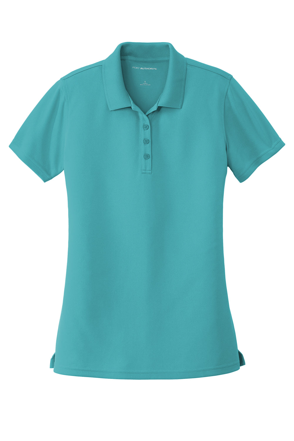 Port Authority LK110 Womens Dry Zone Moisture Wicking Short Sleeve Polo Shirt Aquamarine Flat Front