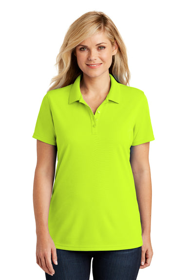 Port Authority LK110 Womens Dry Zone Moisture Wicking Short Sleeve Polo Shirt Safety Yellow Model Front