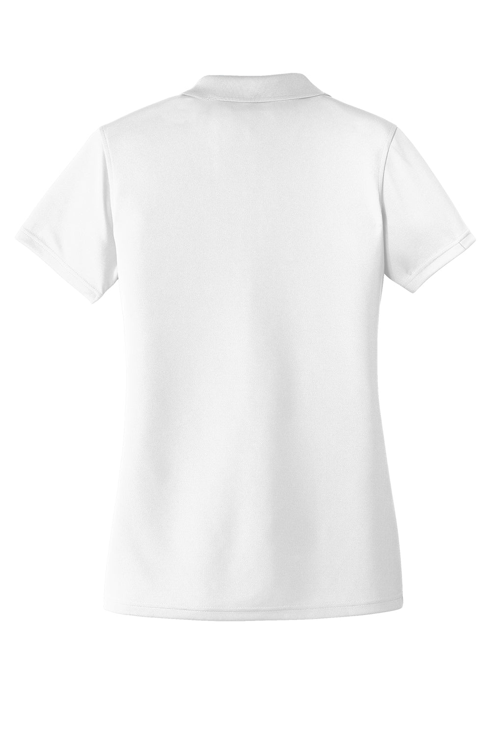 Port Authority LK110 Womens Dry Zone Moisture Wicking Short Sleeve Polo Shirt White Flat Back