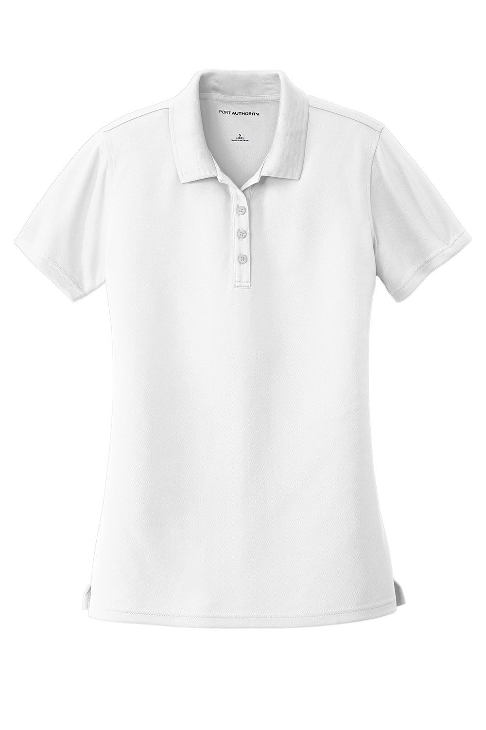 Port Authority LK110 Womens Dry Zone Moisture Wicking Short Sleeve Polo Shirt White Flat Front