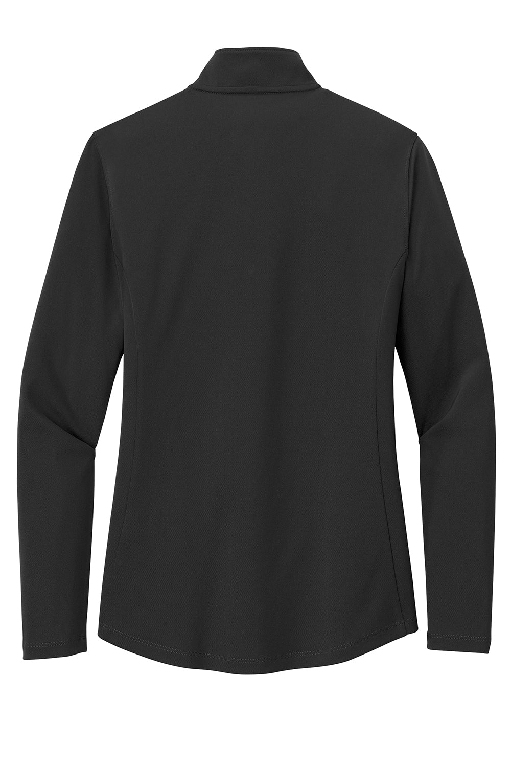 Port Authority LK112 Womens Dry Zone Moisture Wicking Micro Mesh 1/4 Zip Sweatshirt Deep Black Flat Back