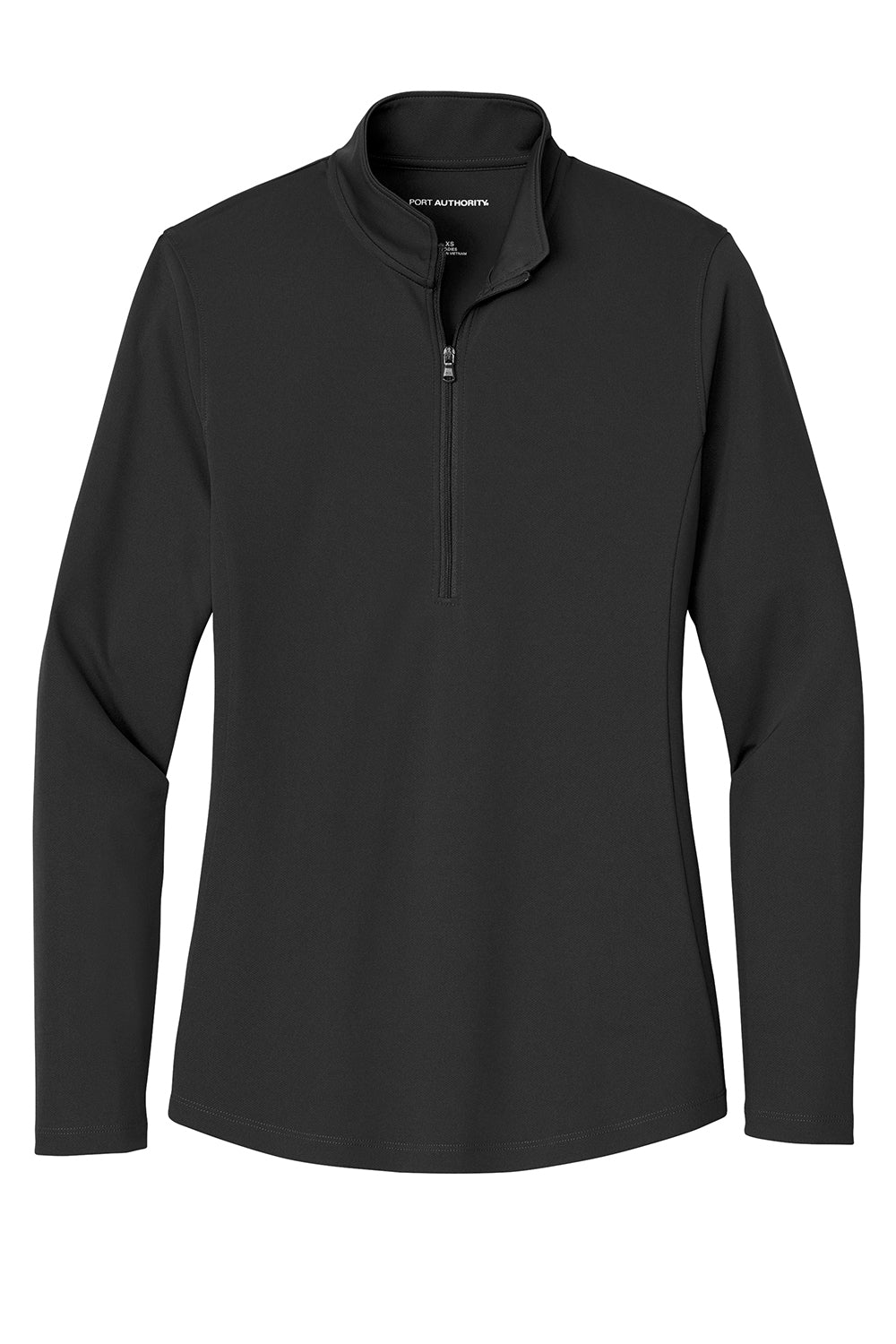 Port Authority LK112 Womens Dry Zone Moisture Wicking Micro Mesh 1/4 Zip Sweatshirt Deep Black Flat Front