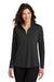 Port Authority LK112 Womens Dry Zone Moisture Wicking Micro Mesh 1/4 Zip Sweatshirt Deep Black Model Front