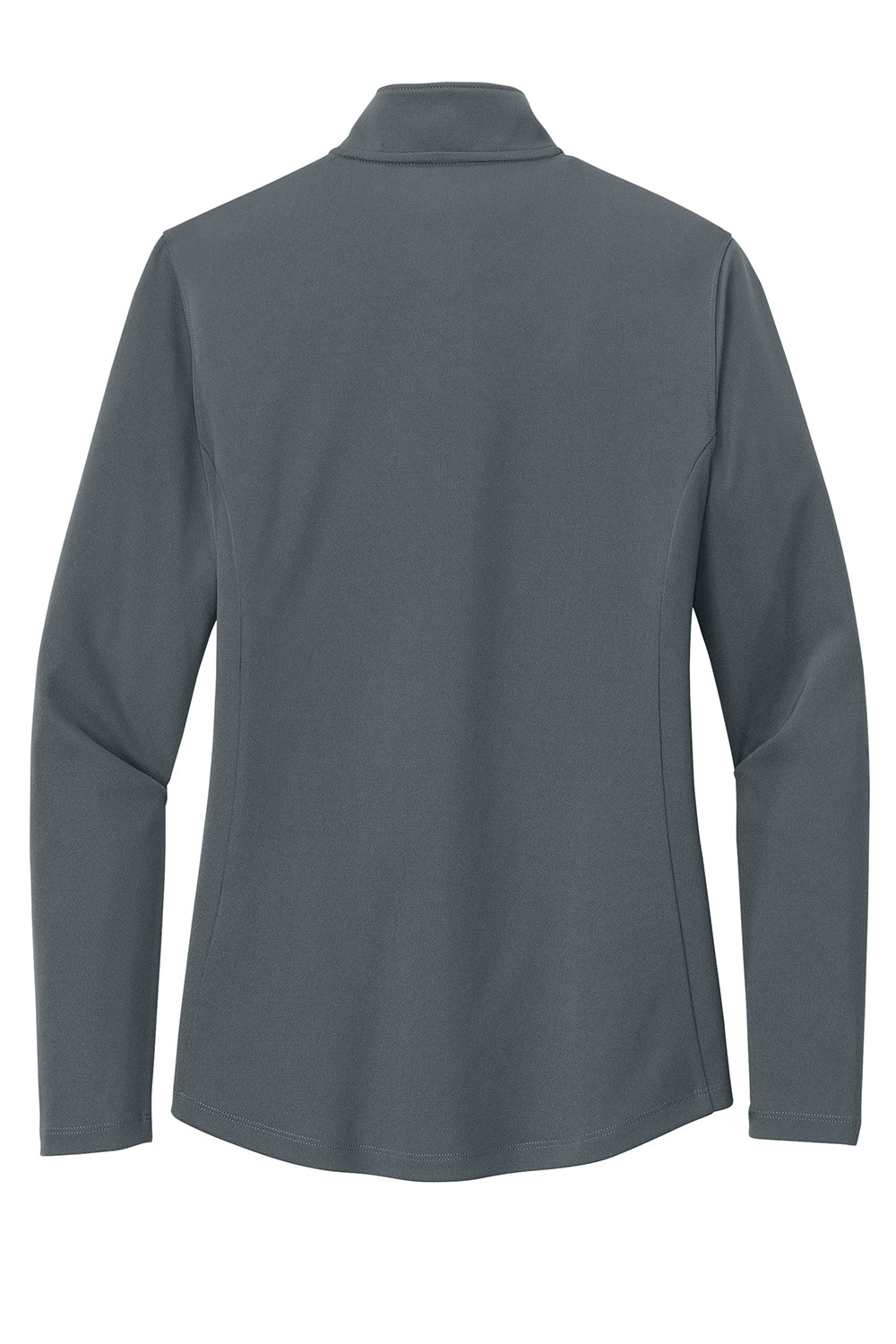 Port Authority LK112 Womens Dry Zone Moisture Wicking Micro Mesh 1/4 Zip Sweatshirt Graphite Grey Flat Back